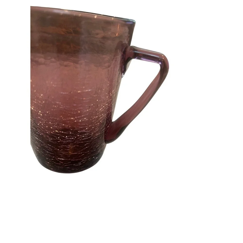 Purple‎ Crackle Glass Pitcher Beverage Server Drink Dispenser Kitchen Decor